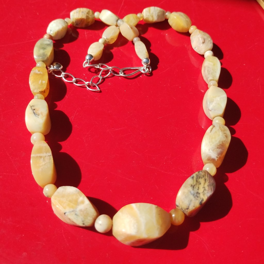 Jay King Dtr Mine Finds Yellow Opal Necklace 925 Sterling Silver